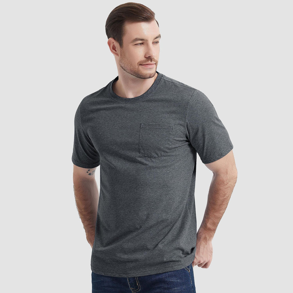 Essential Tees | Men's T Shirt with Chest Pocket | Classic Cotton Crew Neck for All-Day Comfort 0