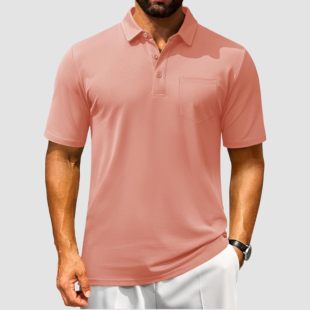 Men's Polo Shirt | Breathable Cotton Blend with Chest Pocket | Comfortable Fit for Golf and Casual Wear 13