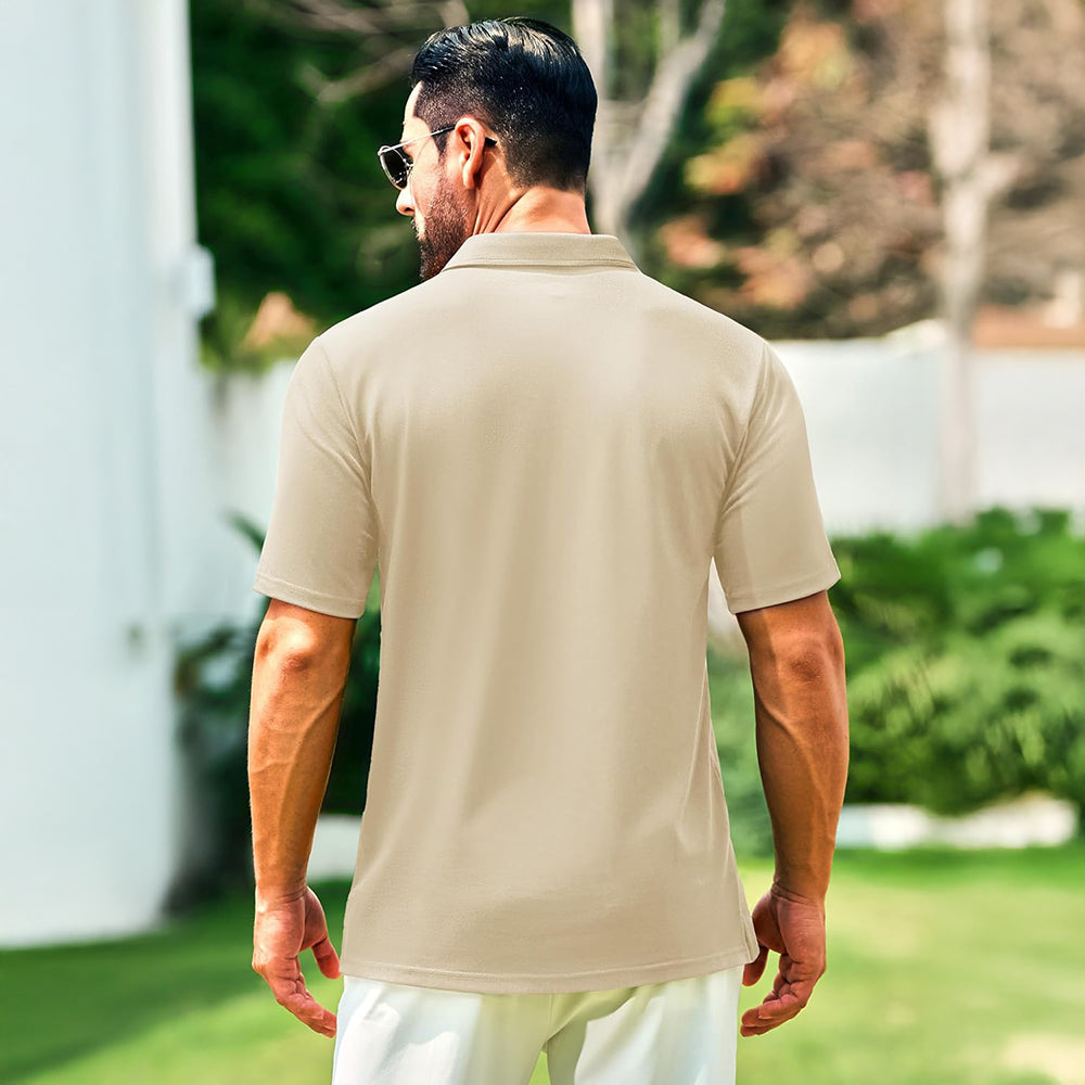 Men's Polo Shirt | Breathable Cotton Blend with Chest Pocket | Comfortable Fit for Golf and Casual Wear 3