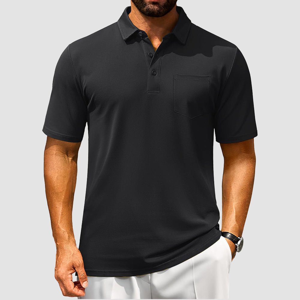 Men's Polo Shirt | Breathable Cotton Blend with Chest Pocket | Comfortable Fit for Golf and Casual Wear 4