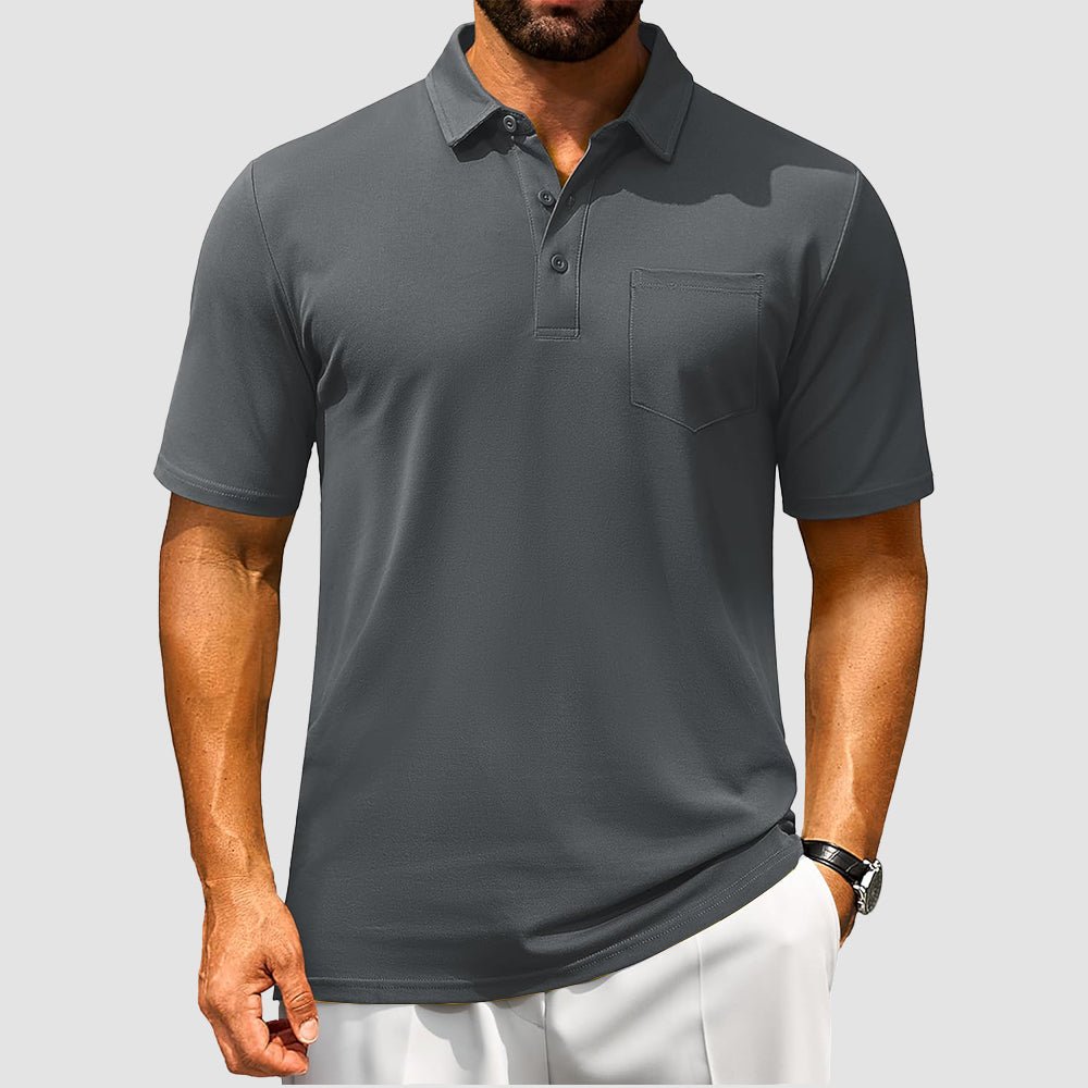 Men's Polo Shirt | Breathable Cotton Blend with Chest Pocket | Comfortable Fit for Golf and Casual Wear 8