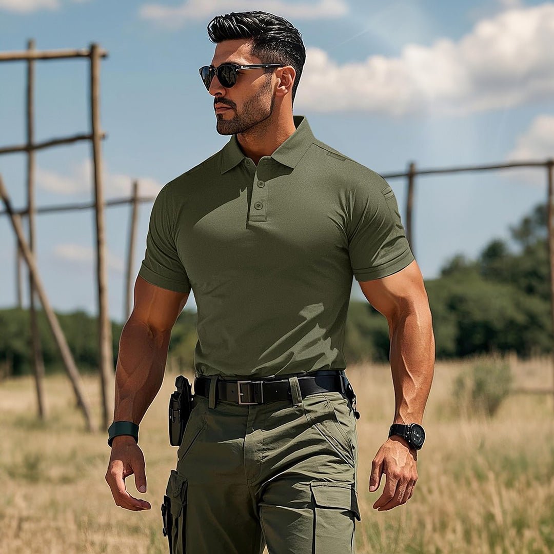 Tactical Performance Polo Shirt with UPF 50+ Sun Protection | Quick-Drying Fabric for Active Outdoor Comfort 3